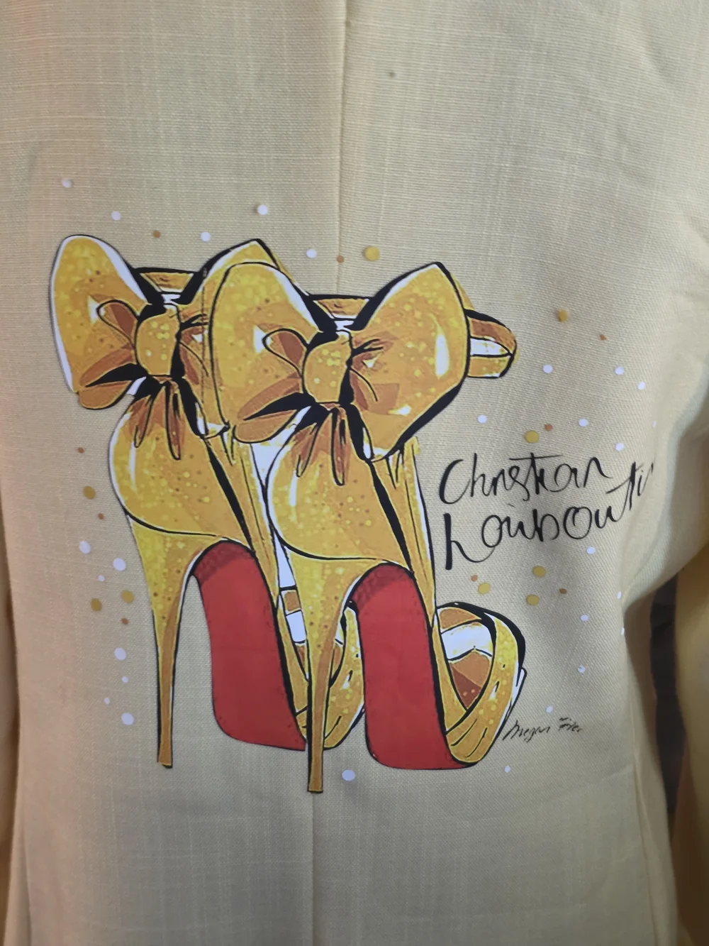 Yellow Embroidered Floral & Portrait Blazer - Women-Inspired Men’s Blazer